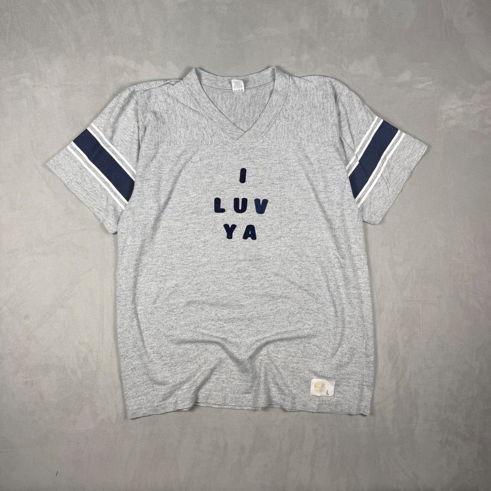 70s Womens Medallion I Luv Ya Daddy Football Jersey Gray Large